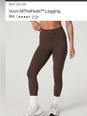 Vuori AllTheFeels™ High-Rise Leggings — Chocolate Brown XL